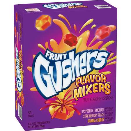 Betty Crocker Fruit Gushers Gluten Free Fruit Snacks Flavor Mixers 4.25 oz., PK48 16000-49362